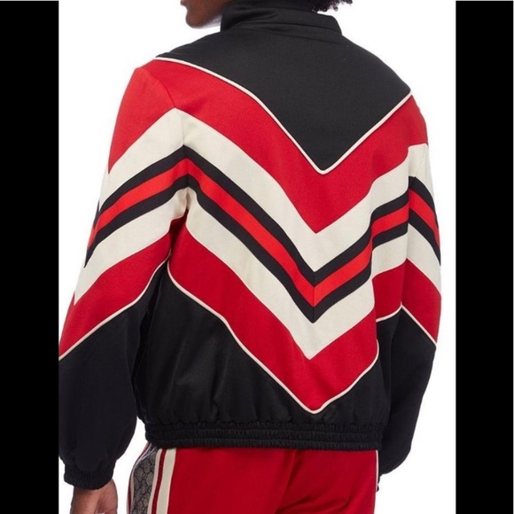 Gucci Chevron Red Stripe Track Jacket with Lyre Sz M - Picture 4 of 11